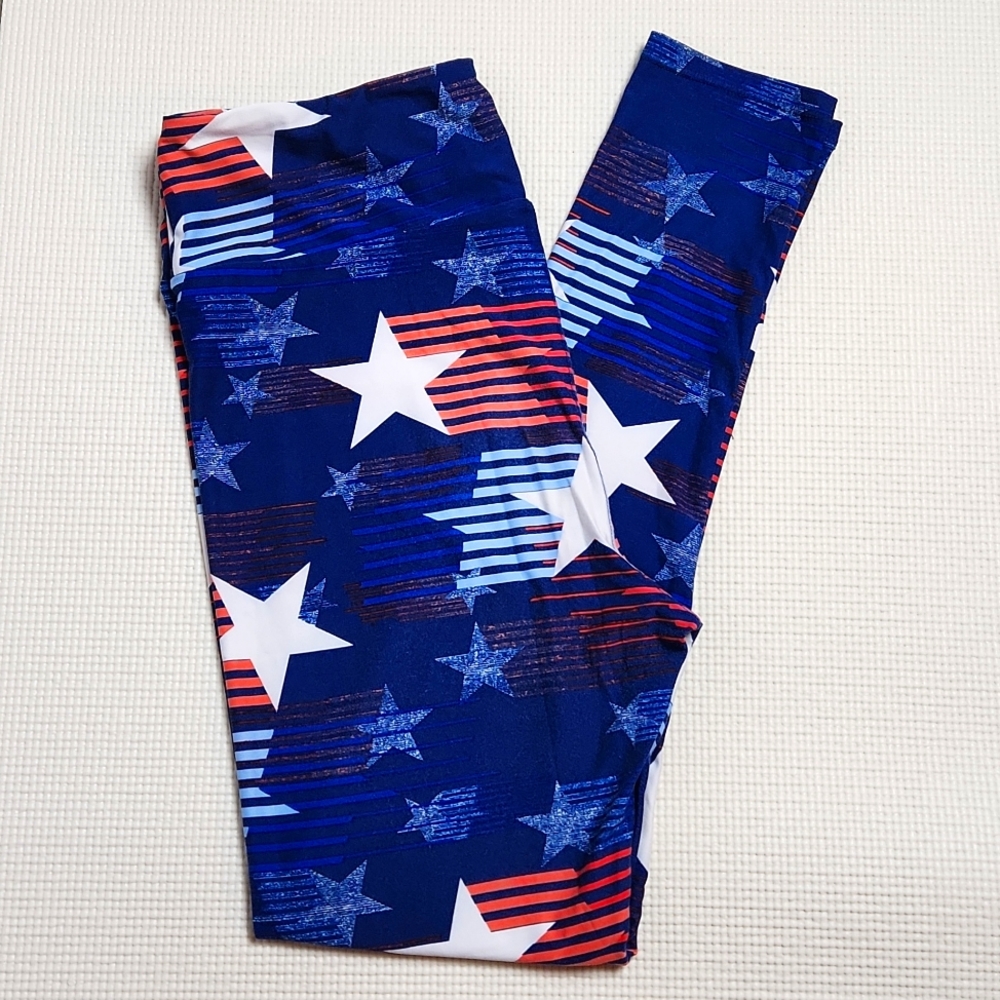 LuLaRoe Leggings Size T/C Americana Stars and Stripes